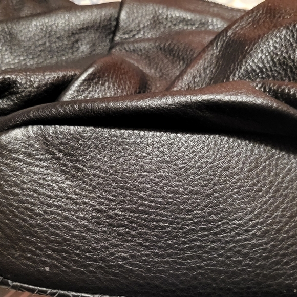 Elliott Lucca Black Woven Leather Slouchy Shoulder Handbag - Picture 3 of 11